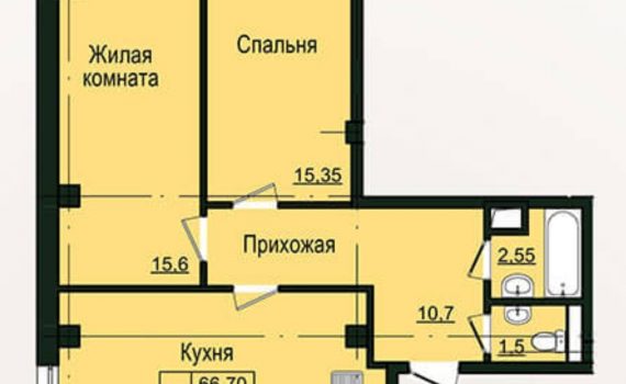 003101 * 2к.кв. ЖК Пролисок