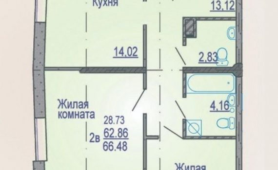 014095 * 2к.кв. Новые дома