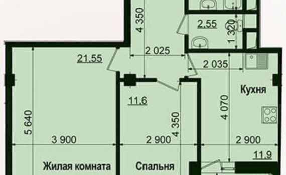 003139 * 2к.кв. ЖК Пролисок-2